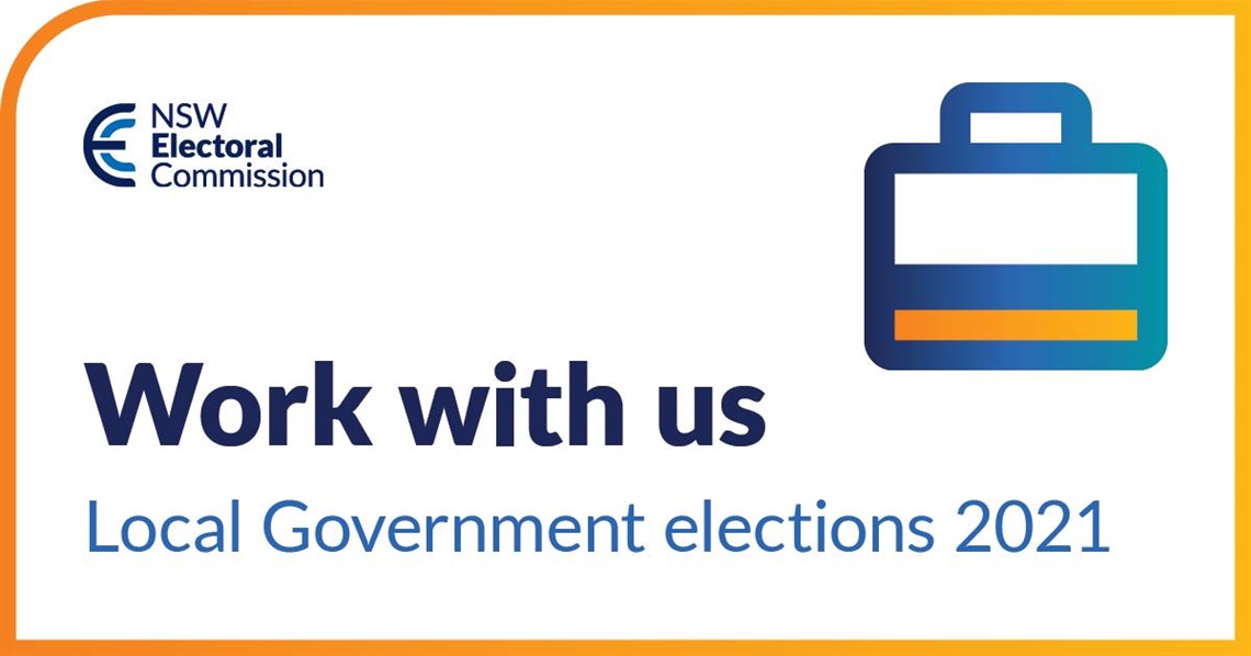 Branded NSW Electoral Commission 'Work with us' graphic