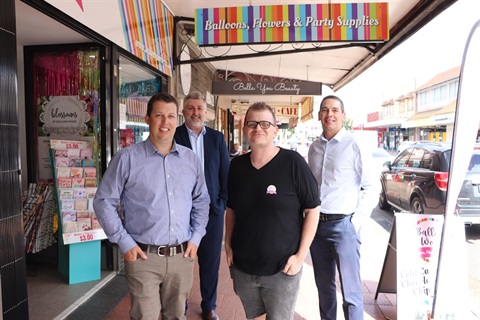 Photo left to right Cessnock City Mayor Jay Suvaal, Troy White, Clint Ekert, CCC Economic Development Manager Tony Chadwick.JPG