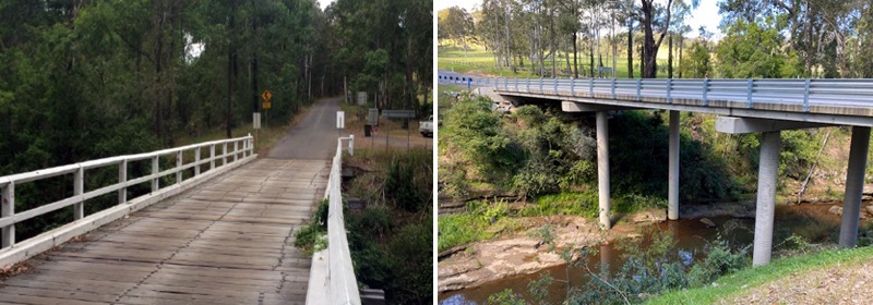 Old and new Foster Creek Bridge