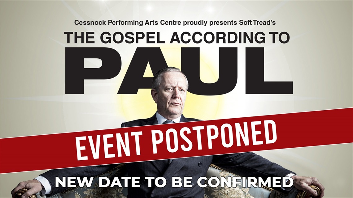 Image of postponed Gospel According to Paul event poster