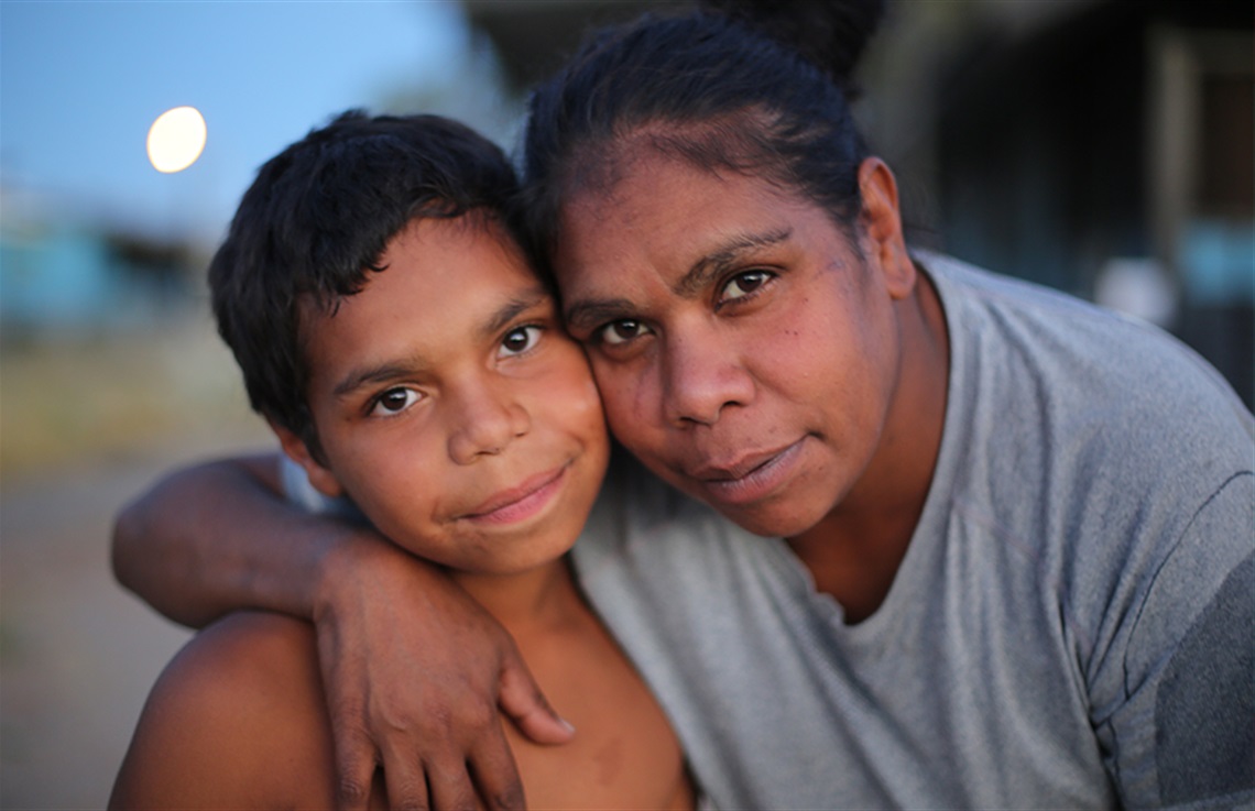 Image of son Dujuan Hoosan and mother Megan Hoosan