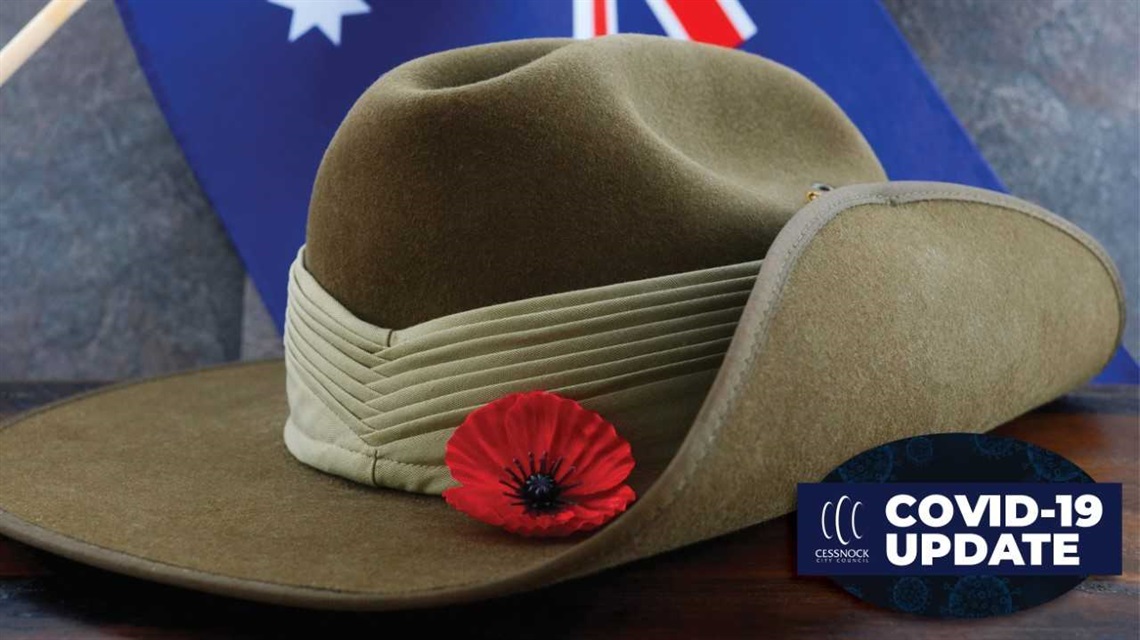 ANZAC Day image of diggers hat and poppy