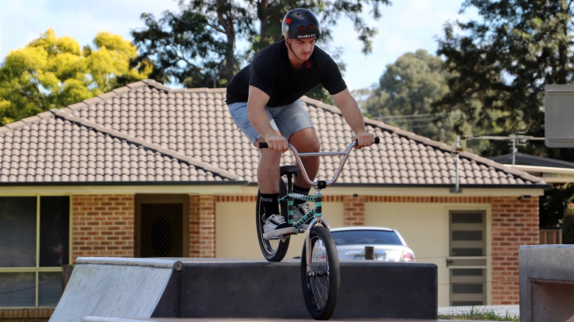 Pro BMX rider, Brodie Ritter at Millfield Skatepark opening